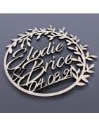 Cercle et prénom en bois